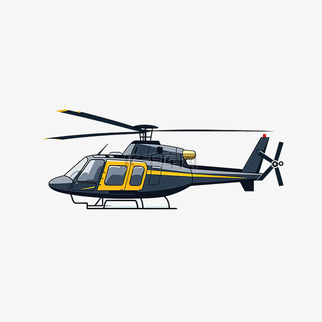 简约风格的直升机插图