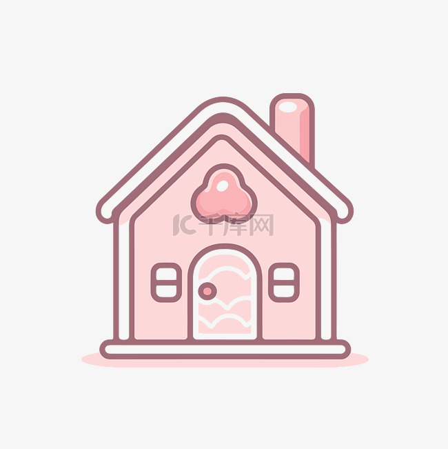 粉红色可爱的房子矢量图