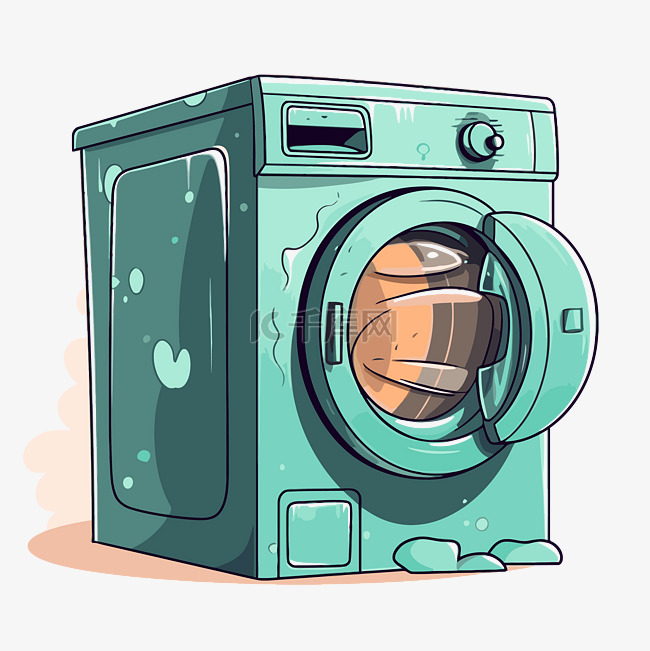 洗衣机剪贴画卡通洗衣机卡通插图