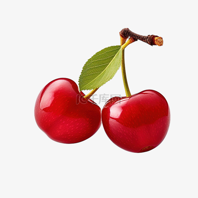 鲜红色樱桃水果png文件，方便