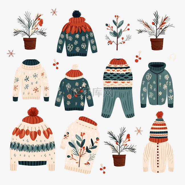 冬季针织衣服 hygge 圣诞