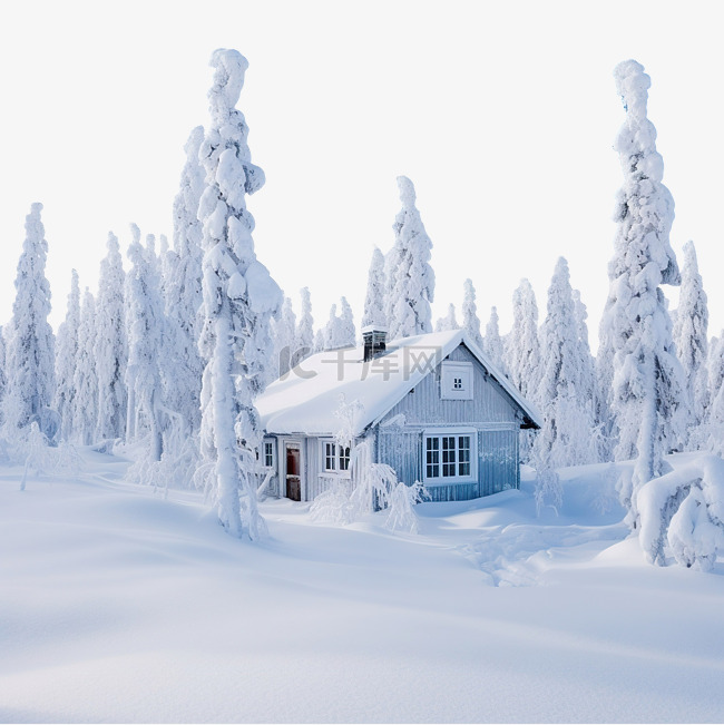 圣诞节时的房子和雪冬天