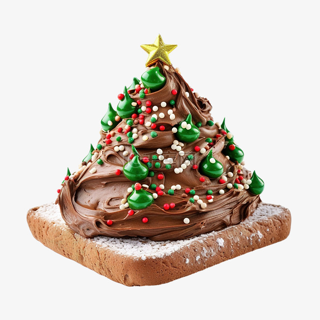 面包吐司配巧克力奶油黄油和圣诞