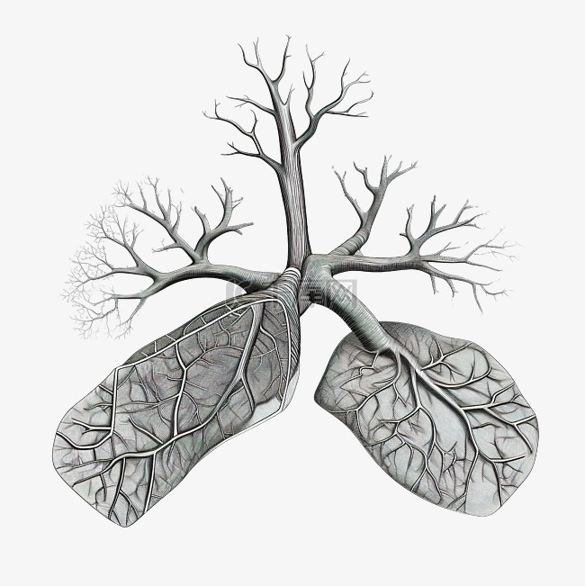 肺人体器官线描