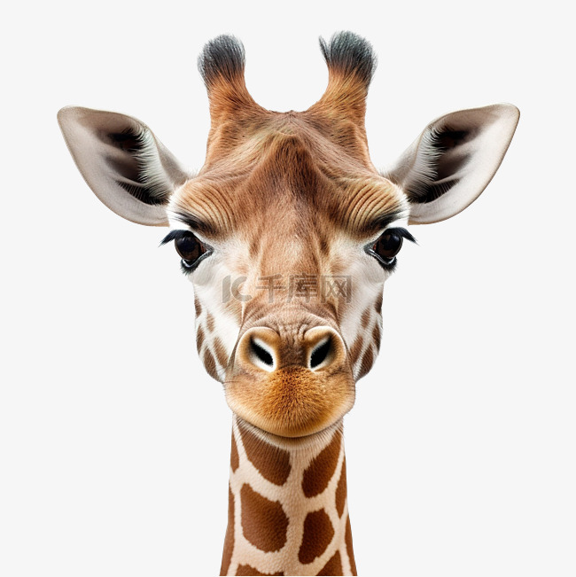 长颈鹿脸框动物脸