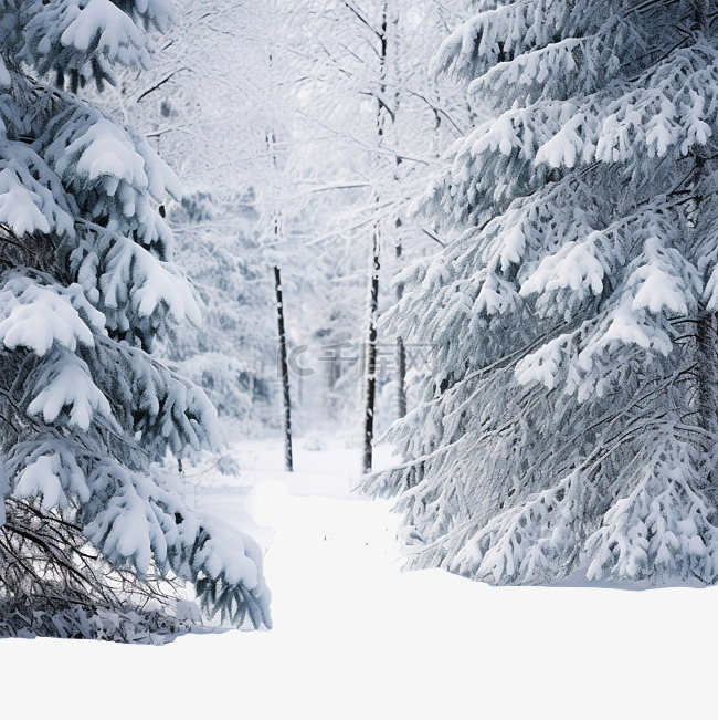 有雪冷杉树枝的冬天多雪的森林
