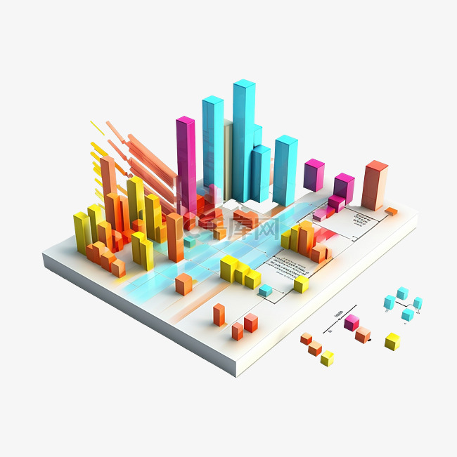 3D业务分析图表png插图