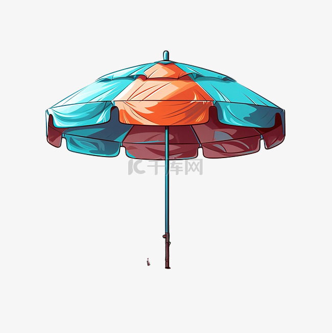 沙滩伞 PNG 插图