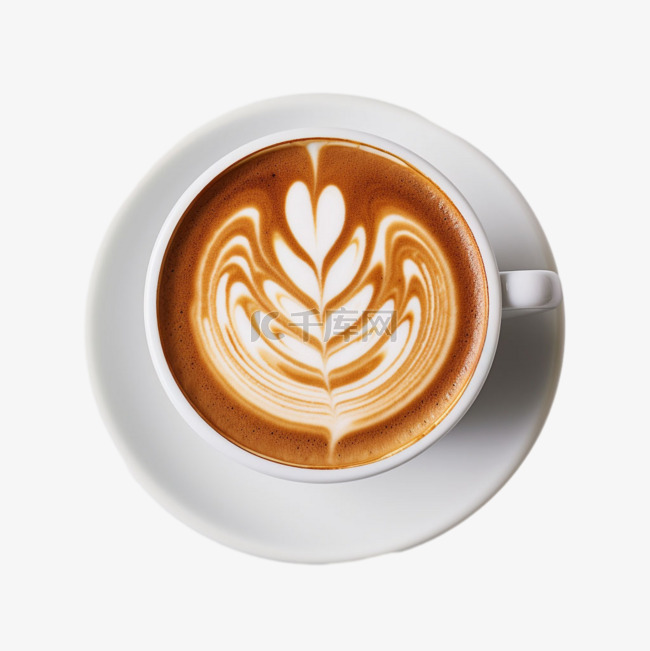 数字艺术拉花咖啡元素立体免抠图