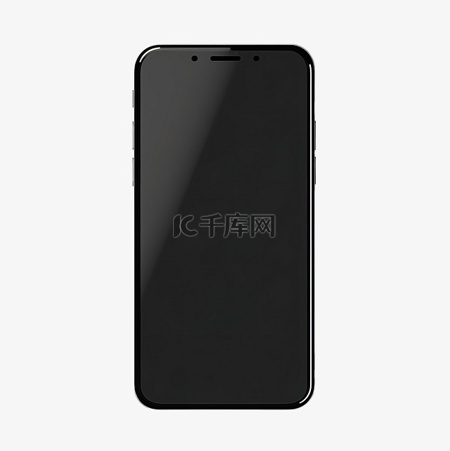 新版黑色超薄智能手機類似於空白