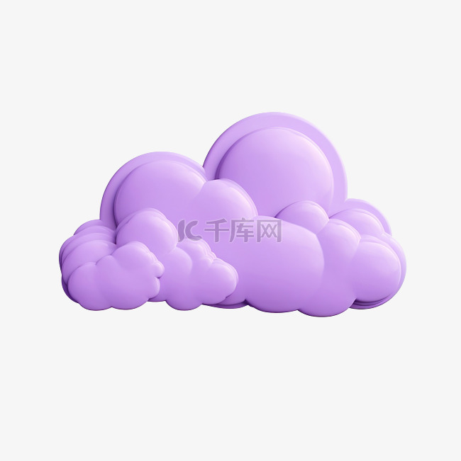 紫色渐变云音符
