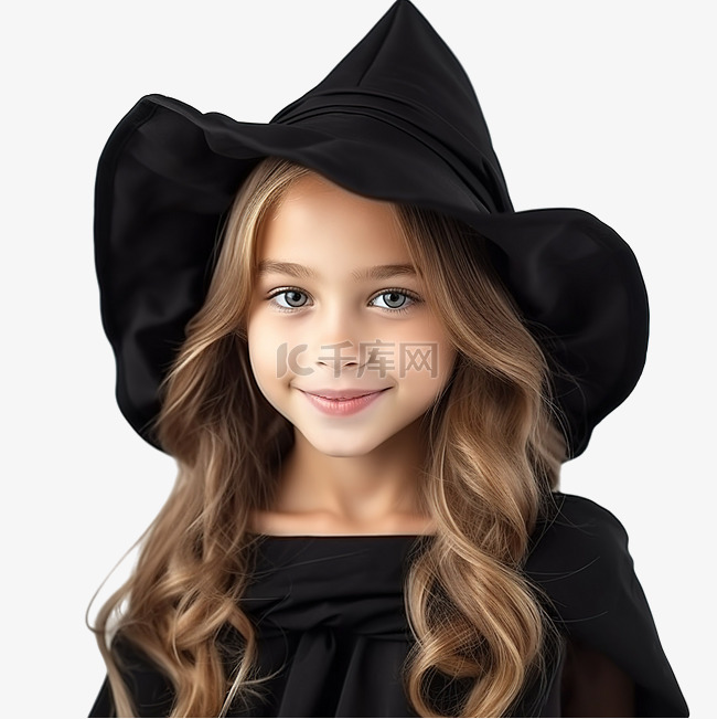 一个穿着女巫服装的女孩的肖像