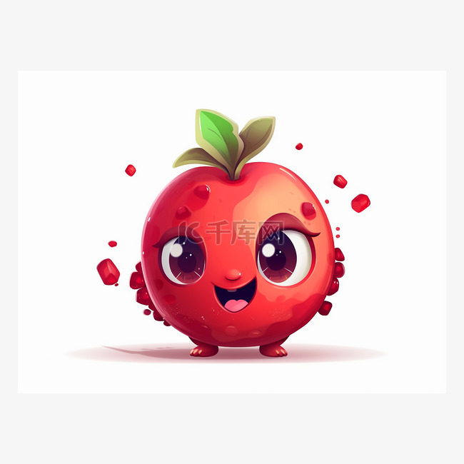 红眼睛的可爱卡通水果