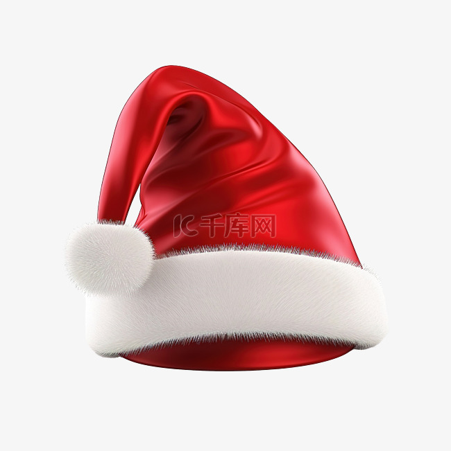 3d 渲染圣诞圣诞老人的帽子插图