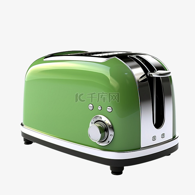 3d 绿色烤面包机