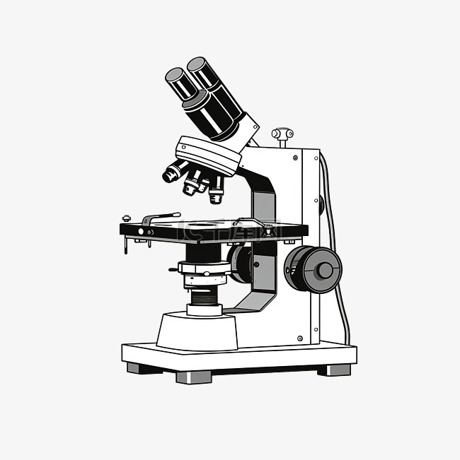 白色显微镜粉笔线条艺术