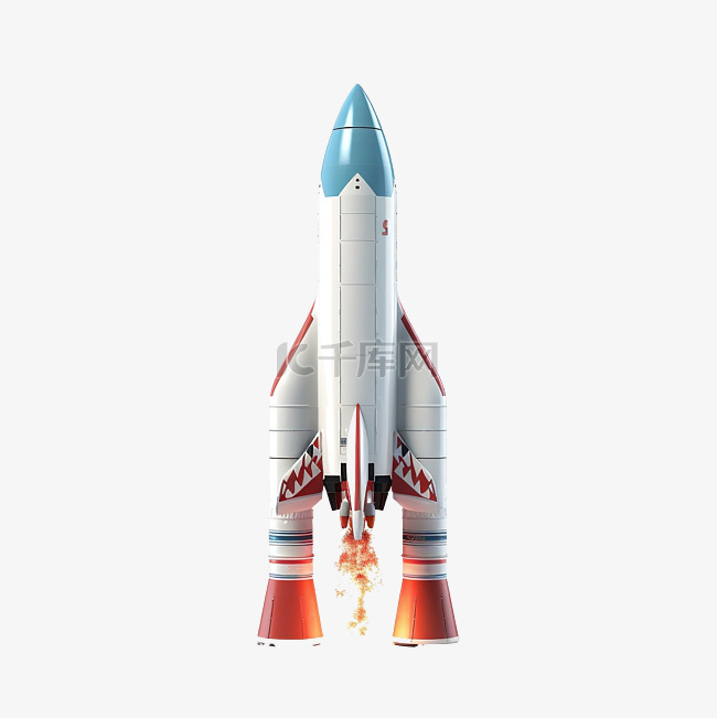 3d 插图 nft 火箭发射