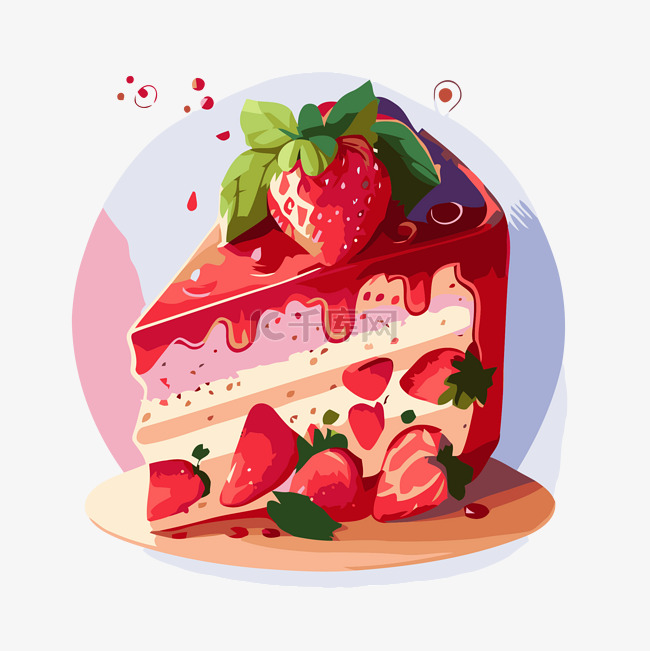 草莓蛋糕 向量