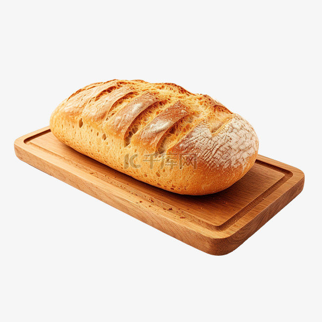孤立的木板上的面包