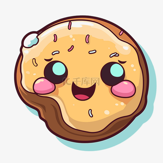 一个可爱的微笑甜甜圈剪贴画的图