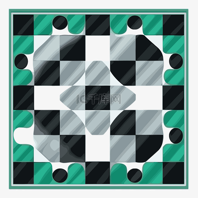 棋盘剪贴画 方格棋盘有黑色和绿