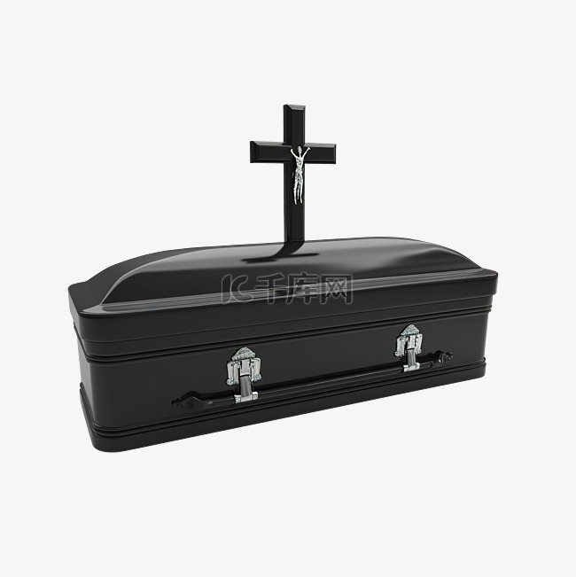带十字架的黑色棺材