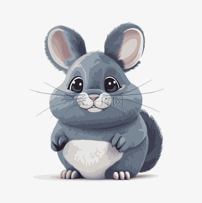 龙猫剪贴画可爱的灰色老鼠站起来