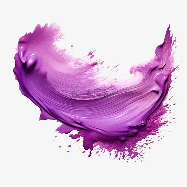 紫色水彩画笔描边