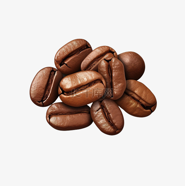 咖啡对象咖啡豆插图 3d