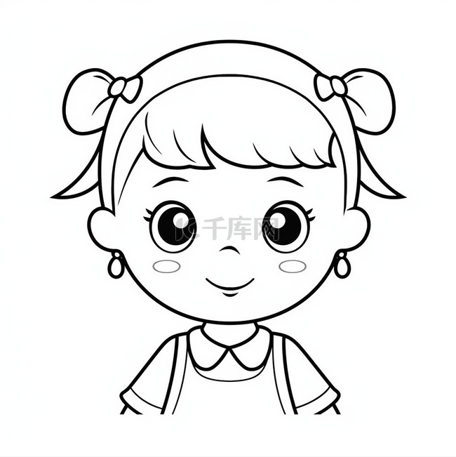 小女孩有黑白彩页素材图片免费下载-千库网