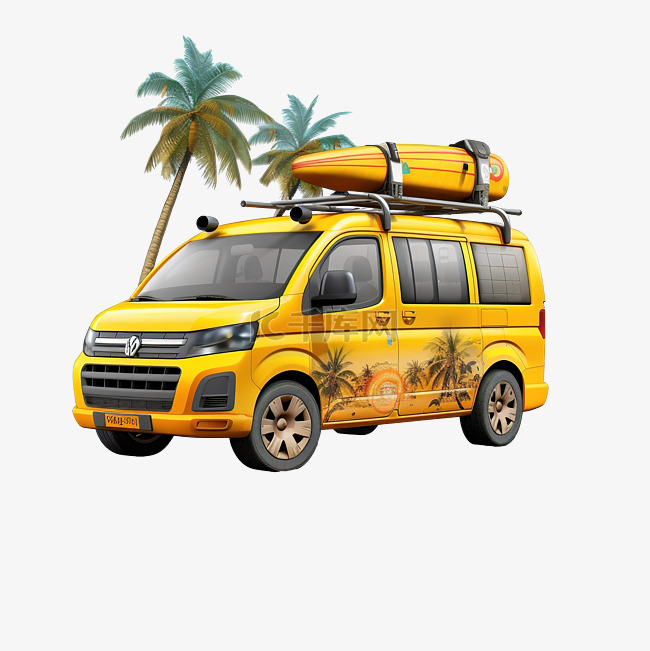 汽车黄色旅行紧凑型海滩png