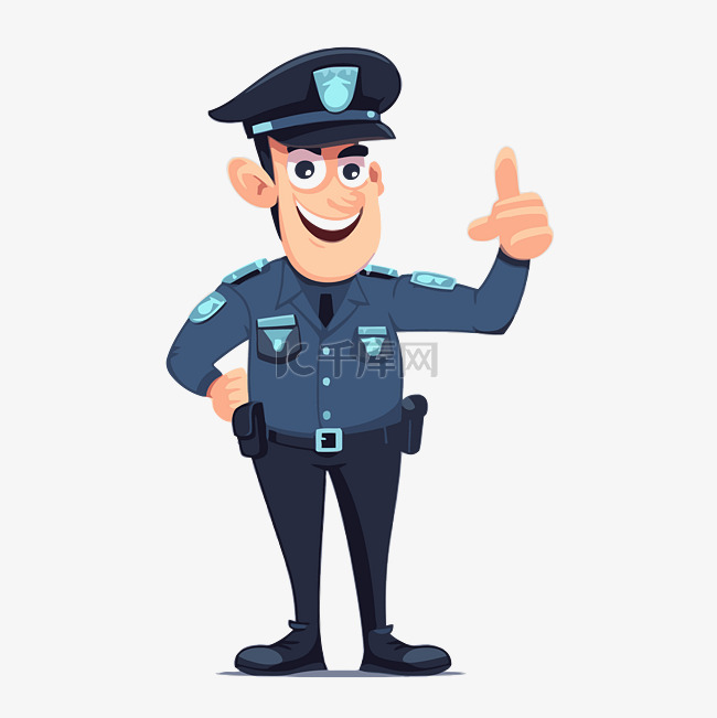 警察剪贴画 卡通警察竖起大拇指