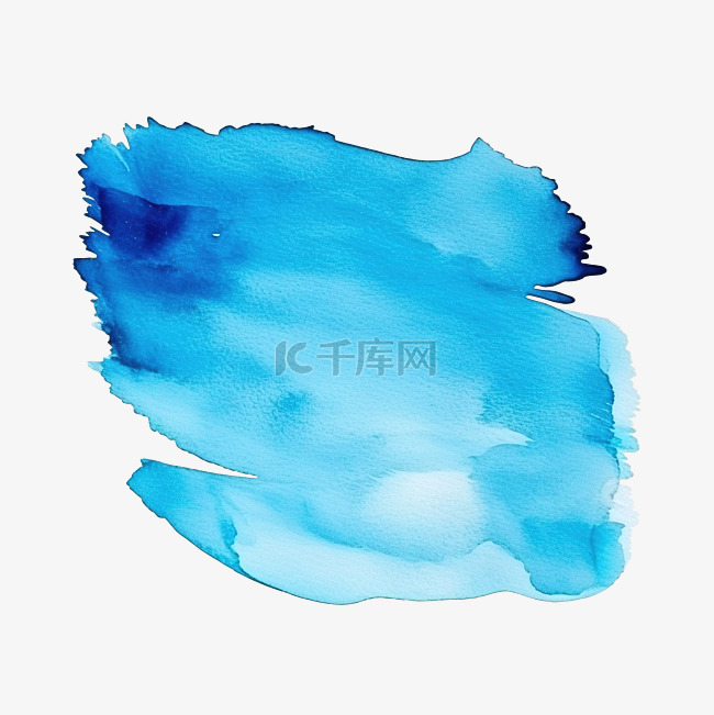 藍色畫筆描邊水彩