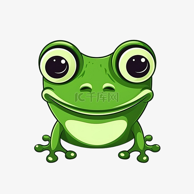 简约风格的青蛙脸插画