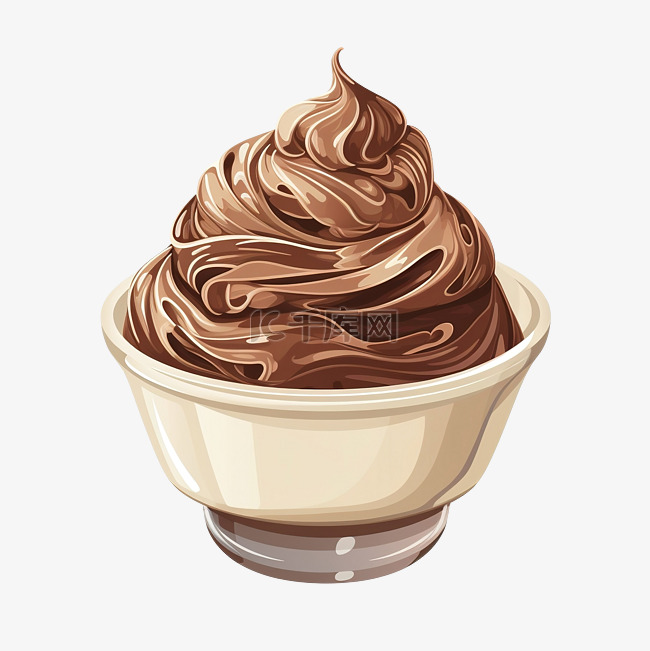 巧克力冰淇淋插畫