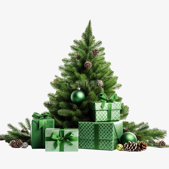 美丽的圣诞绿树新鲜的冷杉树枝和