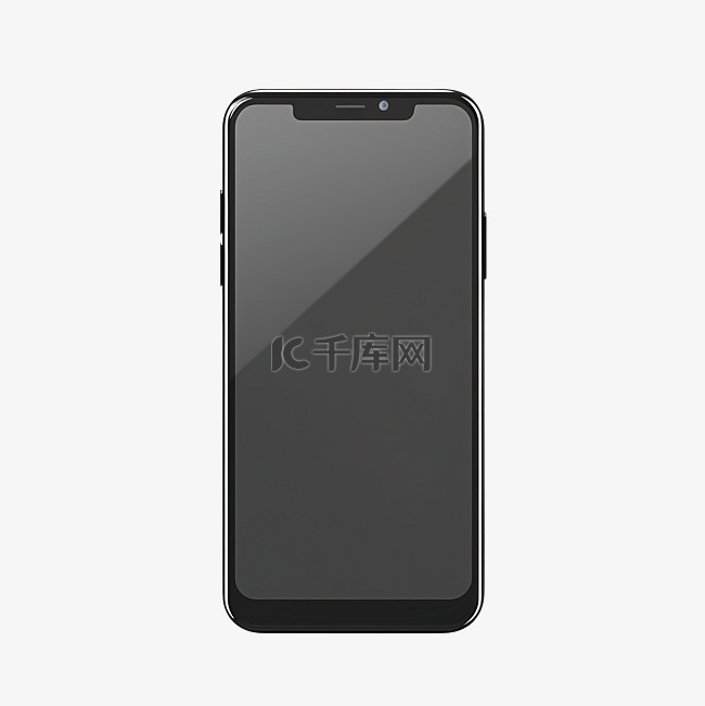 新版黑色超薄智能手机，带空白白