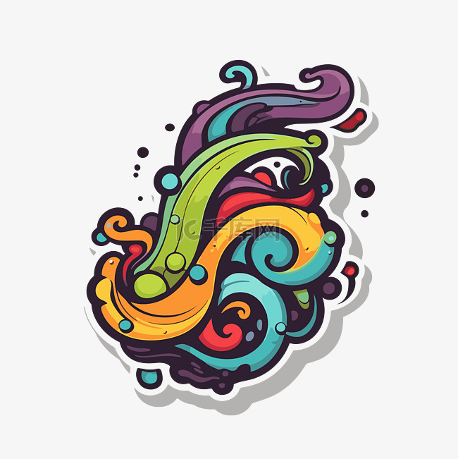 彩色漩涡和漩涡设计插画 向量