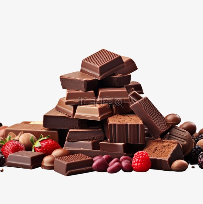 质感香甜巧克力塔元素立体免抠图