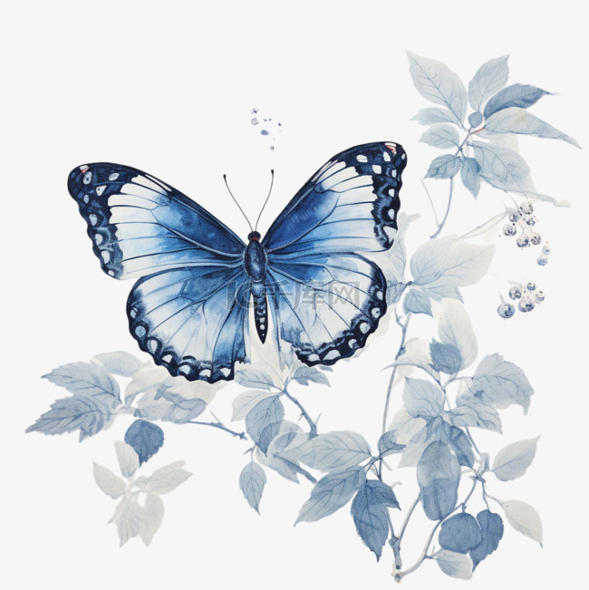 矢量美丽蝴蝶元素立体免抠图案