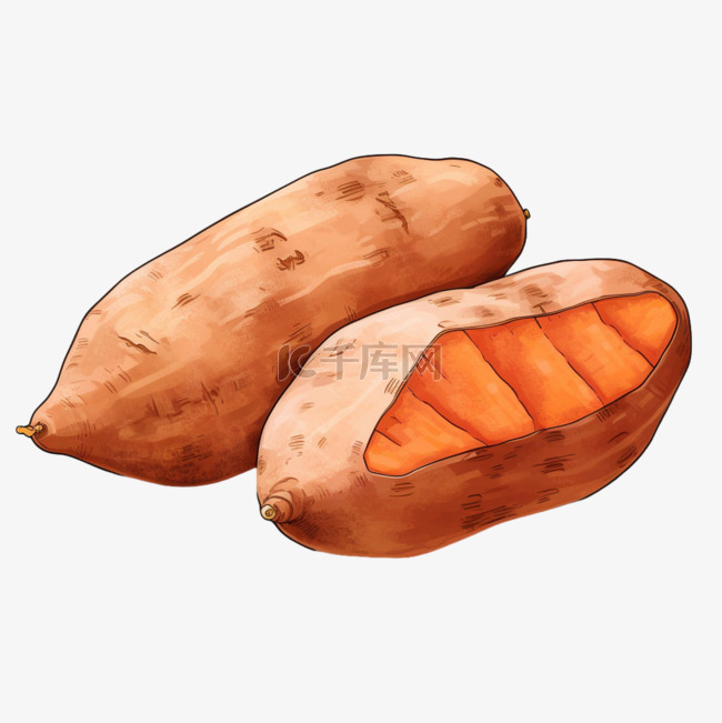 素材红薯地瓜元素立体免抠图案