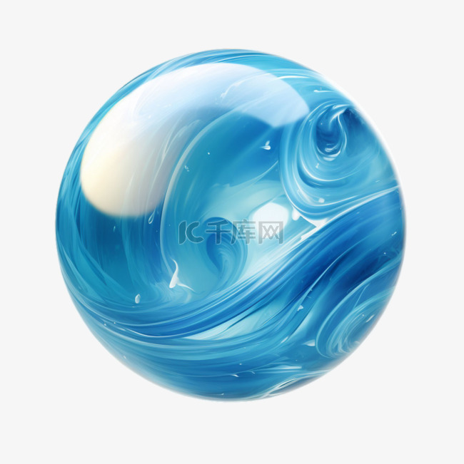 装饰蓝色水晶球元素立体免抠图案