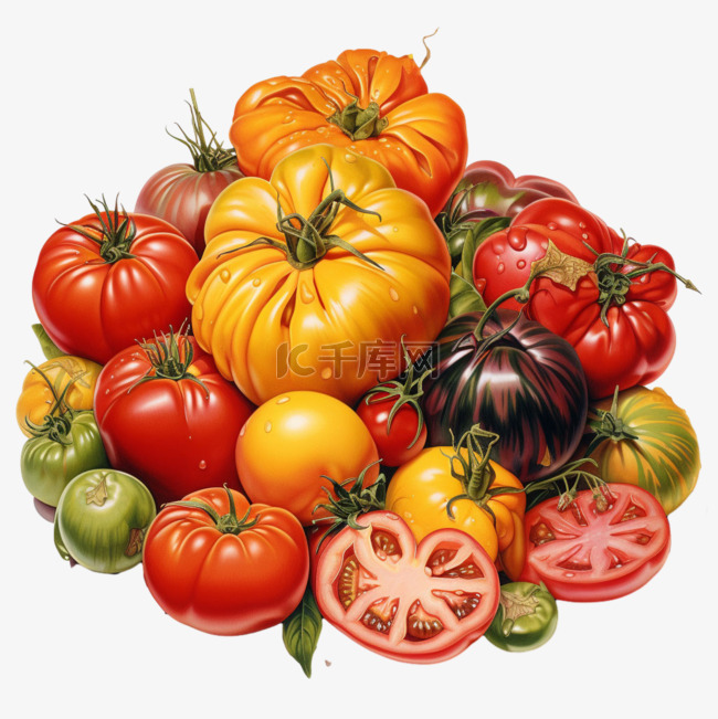 质感丰收西红柿元素立体免抠图案