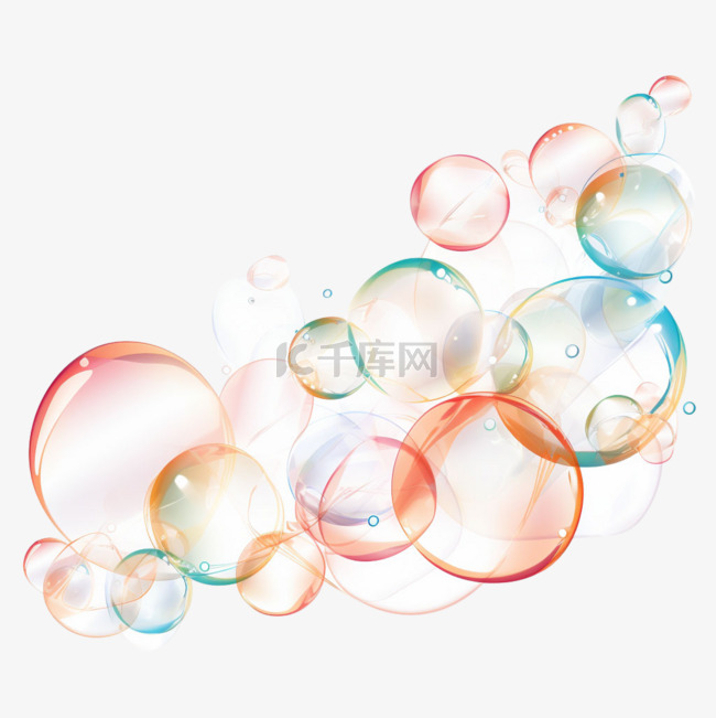 素材彩色水泡元素立体免抠图案