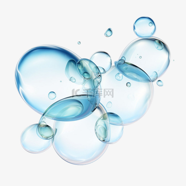 几何彩色水泡元素立体免抠图案