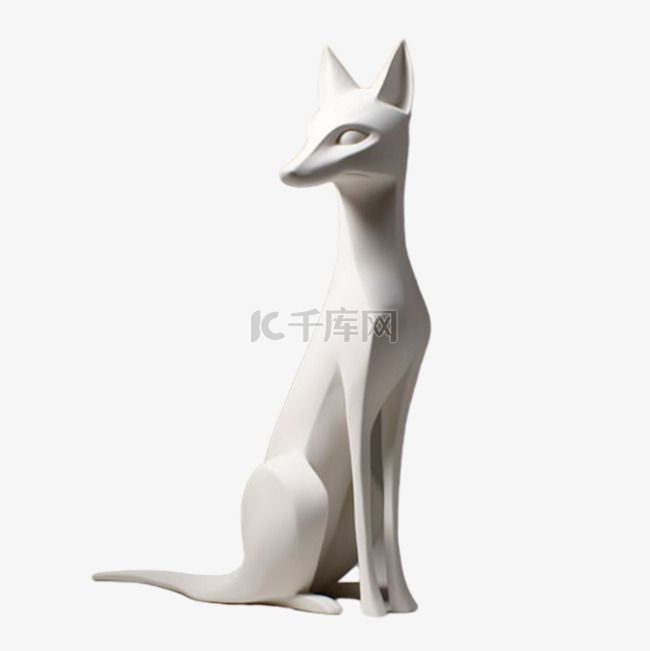 造型狐狸雕塑元素立体免抠图案