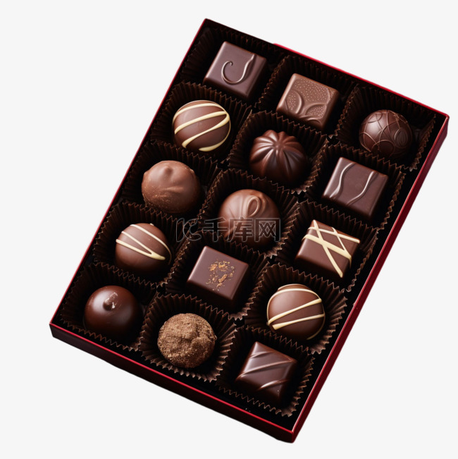 几何巧克力礼盒元素立体免抠图案