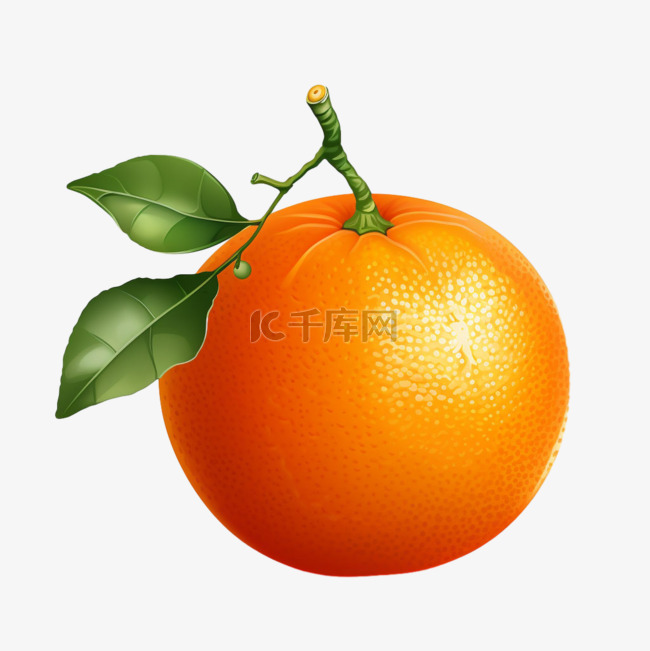 3d新鲜橙子元素立体免抠图案