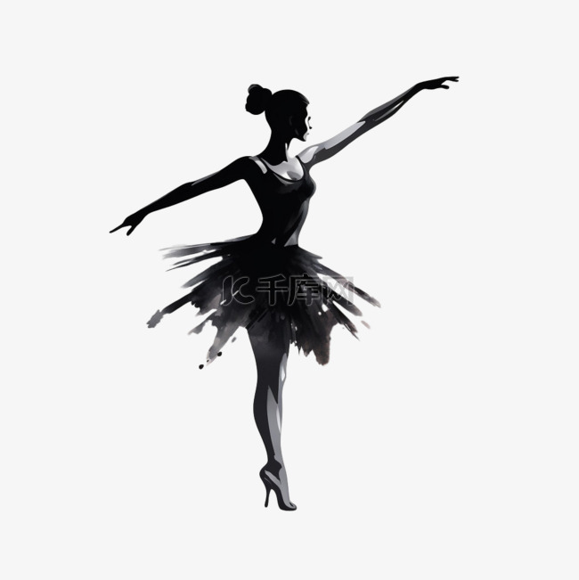 艺术芭蕾影子元素立体免抠图案