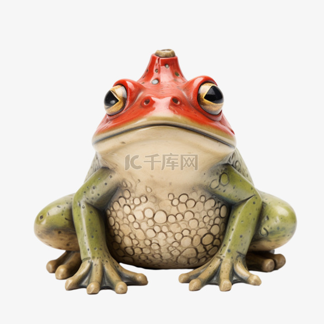 几何红色青蛙元素立体免抠图案